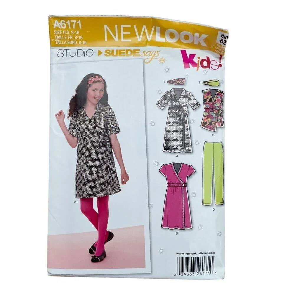 New Look Sewing Pattern 6171 Dress‎ Shirt Pants Headband Size 8-16